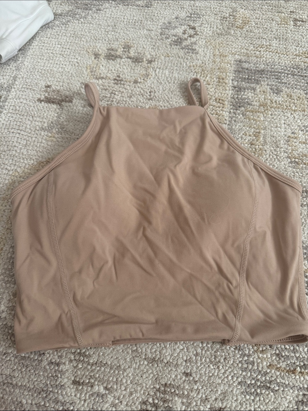 BuffBunny High Neck Crop Top in Tan